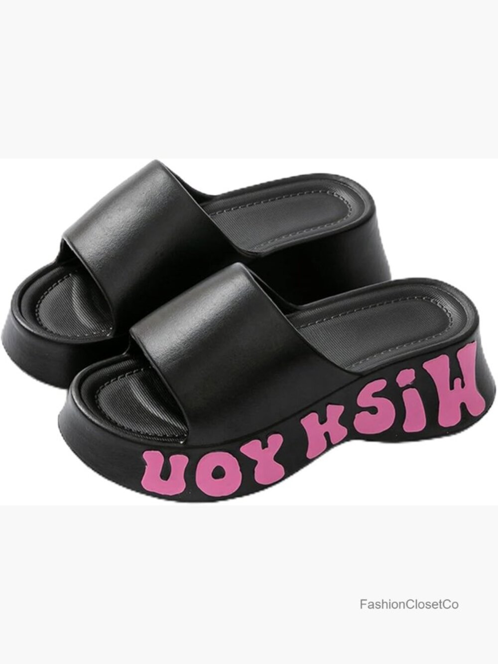 Women's Open-Toe Platform Slippers for Indoor and Outdoor Use